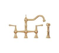 XMKT Zirconium Gold Retro All-Copper Bathroom Tap: Dual-Control Hot-Cold Wash Basin Faucet with Matching Spray Gun(G)