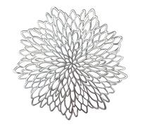Xmkuwa Placemats 15 inch Pressed Vinyl Round Table Mates for Dining Table Set of 6, Washable and Wipeable Kitchen Place Mat for Holiday Wedding Dinner Table Decoration Mat (Silver A)
