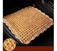 XMLINPER Four Seasons Natural Olive Wood Bead Seat Pad Mat Comfy Cool Summer Massage Car Seat Cushion (Square) for Truck,RV,Pickup,Office Chair Cover (Beige)
