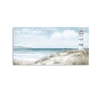 XMMPOT Lighthouse Canvas Wall Art Nautical Wall Decor Seagull Themed Coastal Sailing Boat Wall for Living Room Easy to Hang 40" x 20"