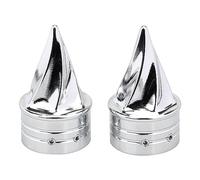 XMMT Chrome Front Twisted Axle Nut Covers Spike Axle Caps Compatible for Harley Touring Softail Sportster Dyna Street Glide Road King Road Glide Electra Glide 2008-2023