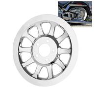 XMMT Metal Outer Rear Pulley Cover Insert 66 Tooth Fit Compatible with Harley Softail Fat Boy FXST FLST FLT 2007-2017,Chrome