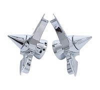 XMMT Pair Spun Blade Spinning Chorme Front Axle Cap Nut Cover for Harley