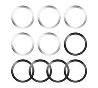 XMNIATE Metal Phone Ring Holders for Car Cases - 10 Pack Safety Plates (Silver, Black)