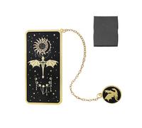 XMNIVATE 1 Dragon-Shaped Metal Hollow Bookmark And 1 Box, Three-Dimensional Exquisite Sun, Moon And Stars, Reading Marker Clip, Suitable For Students And Book Lovers.