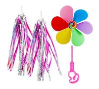 XMNIVATE 1 Pair Of Bicycle Streamers, 1 Bicycle Windmill, Bicycle Tassel Charm, Bicycle Accessories, Decorative Bicycle Streamers