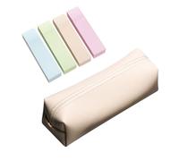 XMNIVATE 1 Piece Cream Pencil Case, 400 Sticky Notes, Pencil Case for Organizing and Storage, Stationery Bag, Makeup Brush Storage Bag, Portable Stationery Bag
