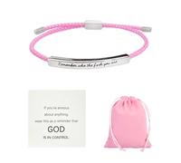 XMNIVATE 1 Piece Pink Letter Chain, 1 Piece Card, 1 Piece Storage Bag, Adjustable Women's Bracelet, Fashion Jewelry Bracelet Set for Girls, Holiday Gift