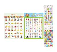 XMNIVATE 2 Alphanumeric Tables, 2 Alphanumeric Stickers, Children'S Learning Alphanumeric Poster Tables, Early Childhood Education Posters, Learning Charts