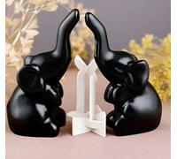 XMNIVATE 2 Pairs Of Mini Resin Baby Elephant Ornaments, Animal Desktop Ornaments, Home Decorations, Birthday Gifts For Boys (Gold, Black).