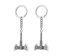 XMNIVATE 2 PCS Viking Ax Keychains, Men's Keychains, Rune Vintage Ax Hammer Keys, Weapon Pendant, Creative Keychains, Suitable for Keys, Backpacks, Creative Gifts for Gamers and Medieval Lovers