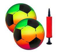 XMNIVATE 2-Piece Inflatable Football Set, 9-Inch Soccer Balls, 1 Inflatable Tube, Beach & Indoor Game, Children's Toy