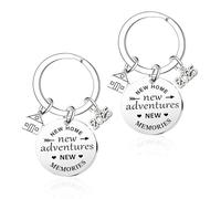 XMNIVATE 2 Pieces New Home Keychains, Housewarming Gifts, Home Accessories, Creative Keychains, Stainless Steel Keychains, Keychain Gifts, Perfect For Friends And Family