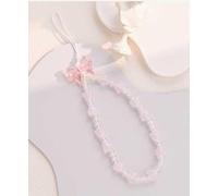 XMNIVATE 2 Pieces Of Pink Bow Beaded Mobile Phone Chain, Universal Bear Mobile Phone Wristband, Earphone Case Pendant, Suitable For Decorating Cameras, Backpacks.