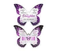 XMNIVATE 2 Pieces of Purple Butterfly Ornaments, Acrylic Ornaments, Furniture Decorations, Personalized Design Ornaments, Gift Decorations, Table Decorations, Gifts for Mom
