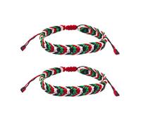 XMNIVATE 2 Pieces Palestinian Style Braided Bracelets, Adjustable, Colorful Wrap Wristbands for Men and Women
