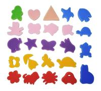 XMNIVATE 24 Pieces Paint Sponges Multi-shape Sponge Stamps, Colorful Pattern Tool, DIY Kids Painting Kit, Handicrafts Tool