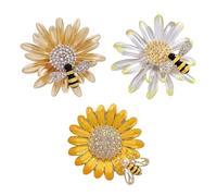 XMNIVATE 3 Pieces of Daisy Bee Brooches, Smart Personality Shape, Niche Light Luxury Pin Accessories, Suitable for Sweaters, Shawls, Dresses, Shirt Decoration.