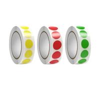 XMNIVATE 3 Rolls Of Stickers, Bright Dot Pattern, Easy To Tear Adhesive, Suitable For Item Classification Marking.
