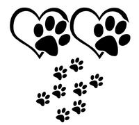 XMNIVATE 3PCS Paw Print Car Stickers, Black, PVC, Playful Classic, Sticker, Suitable for Cars and Motorcycles