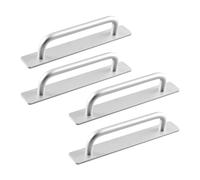 XMNIVATE 4 Cabinet Door Handles, Refrigerator Door Handles, Self-Adhesive Door Pull and Push Door Handles, Sticky Handles, Self-Adhesive Handles, Self-Adhesive Drawer Handles (Silver)