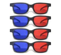 XMNIVATE 4-Piece 3D TV Glasses - Red & Blue, Portable for Movies & Games