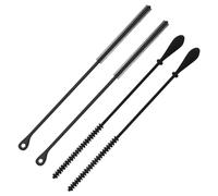 XMNIVATE 4 Pieces Of Black Silicone Straw Brushes, Bendable Pipe Gap Cleaning Brushes, Reusable, Suitable For Pacifiers And Spouts.