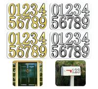 XMNIVATE 4 Sets Of Plastic Digital Number Stickers, Self-Adhesive House Number Identification Stickers, Mailbox Address Identification, Suitable For Hotel Doors, Offices, Apartments (Gold, Silver).