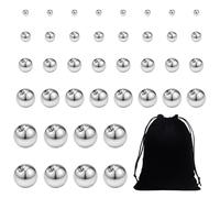 XMNIVATE 40Pcs Piercing Set, 1Pcs Storage Bag, Stainless Steel Piercing Ball, Piercing Replacement Accessories, Lip Nail Piercing Ball