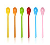XMNIVATE 6-Piece Long Handled Colored Spoons, Melamine Material, 19cm Long