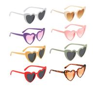 XMNIVATE 8Pcs Love Sunglasses, Multicolor Peach Heart Shaped Glasses, Heart Shaped Sunglasses, Retro Glasses, Unisex, Theme Party Decoration