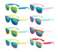 XMNIVATE Kids Neon Sunglasses - 8 Pieces Colorful Party Favors for Outdoor Beach Pool Activities
