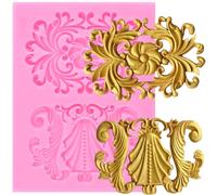 XMOLDNMS Baroque Fondant Moulds Relief Scroll Border Lace Silicone Mould for Cake Decorating Cupcake Topper Chocolate Candy Gum Paste Polymer Clay