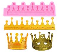XMOLDNMS Circle Crown Fondant Mould Crown Silicone Moulds for Baby Shower Cake Decoration Chocolate Candy Cupcake Topper Polymer Clay Gum Paste