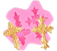XMOLDNMS Cross Mould Cross Cake Silicone Fondant Moulds for Baptism Cake Decoration Cupcake Topper Chocolate Candy Polymer Clay Gum Paste