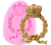 XMOLDNMS Crown Silicone Mould Wreath Fondant Moulds for Cake Decoration Cupcake Topper Candy Chocolate Polymer Clay Gum Paste