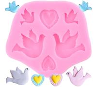 XMOLDNMS Dove Chocolate Moulds Pigeon Silicone Fondant Mould for Bird Cake Decoration Cupcake Topper Candy Chocolate Polymer Clay Gum Paste