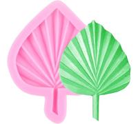 XMOLDNMS Fan Leaf Fondant Mould Palm Leaf Silicone Mould Flower Leaf Chocolate Moulds for Cake Decoration Cupcake Topper Candy Polymer Clay Gum Paste