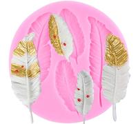 XMOLDNMS Feather Silicone Fondant Mould Feather Candy Moulds for Sugar Craft Cake Decoration Chocolate Cupcake Topper Polymer Clay Gum Paste