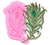 XMOLDNMS Feather Silicone Mould Peacock Feather Fondant Moulds for Cake Decoration Cupcake Topper Candy Chocolate Polymer Clay Gum Paste