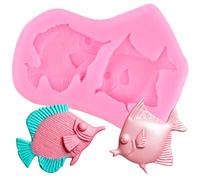 XMOLDNMS Fish Candy Fondant Mould Fish Silicone Moulds Tropical Fish Chocolate Mould for Cake Decorating Cupcake Topper Gum Paste Polymer Clay