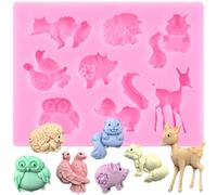 XMOLDNMS Forest Animals Fondant Moulds Owl Fawn Squirrel Hedgehog Silicone Moulds Chocolate Baking Mould for Cake Decorating Cupcake Topper Gum Paste Candy Polymer Clay