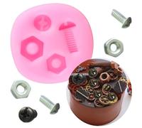 XMOLDNMS Hand Tools Silicone Mold Construction Tools Fondant Molds Screw Nut Candy Molds For Cake Decorating Cupcake Topper Chocolate Gum Paste Polymer Clay