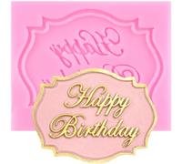 XMOLDNMS Happy Birthday Silicone Moulds Letter Fondant Chocolate Mould for Birthday Party Cake Decoration Cupcake Topper Candy Gum Paste Polymer Clay