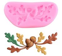 XMOLDNMS Leaf Mould Oak Leaf Silicone Mould Acorn Fondant Moulds for Cake Decoration Cupcake Topper Chocolate Candy Polymer Clay Gum Paste