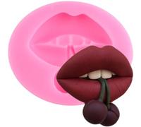 XMOLDNMS Lips Silicone Mould Lips Cherry Fondant Moulds for Cake Decoration Cupcake Topper Chocolate Gum Paste Polymer Clay