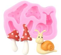 XMOLDNMS Mushroom Silicone Moulds Snail Fondant Mould for Cake Decorating Cupcake Topper Chocolate Gum Paste Candy Polymer Clay
