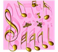 XMOLDNMS Music Note Fondant Mould Musical Notes Silicone Mould for Music Theme Cake Decoration Cupcake Topper Candy Chocolate Polymer Clay Gum Paste