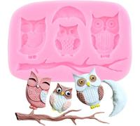 XMOLDNMS Owl Silicone Moulds Tree Branch Fondant Mould for Cake Decorating Cupcake Topper Chocolate Gum Paste Candy Polymer Clay