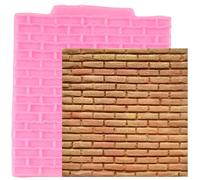 XMOLDNMS Rock Brick Wall Texture Fondant Moulds Brick Wall Silicone Impression Mat for Cake Decoration Chocolate Cupcake Topper Candy Polymer Clay Gum Paste